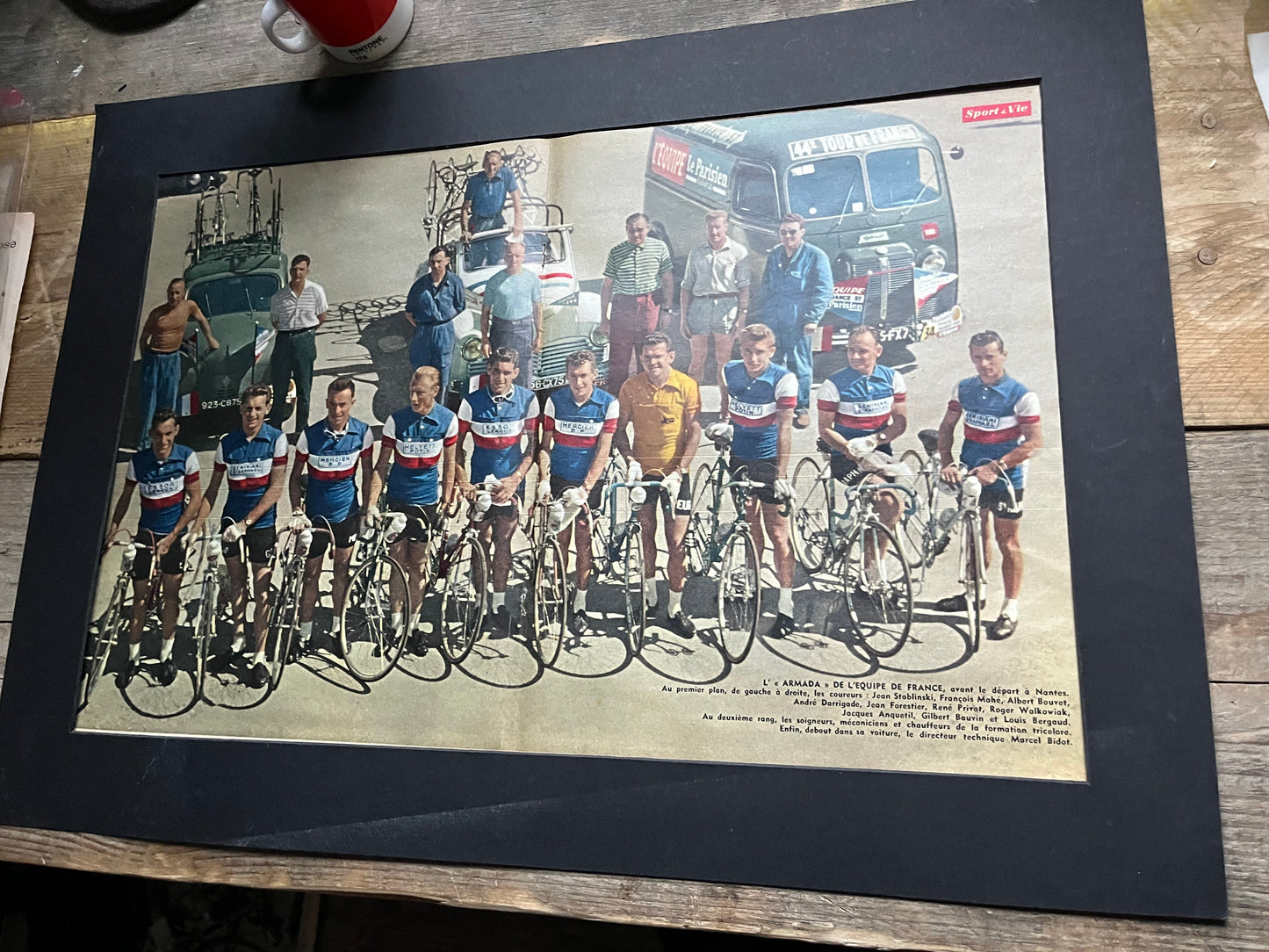 French cycling team - Tour de france vintage cycling print - Jacques Anquetil 1957