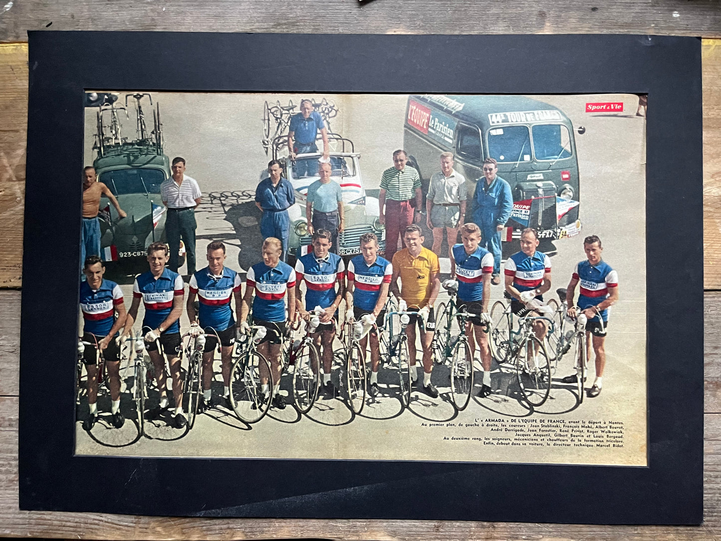 French cycling team - Tour de france vintage cycling print - Jacques Anquetil 1957