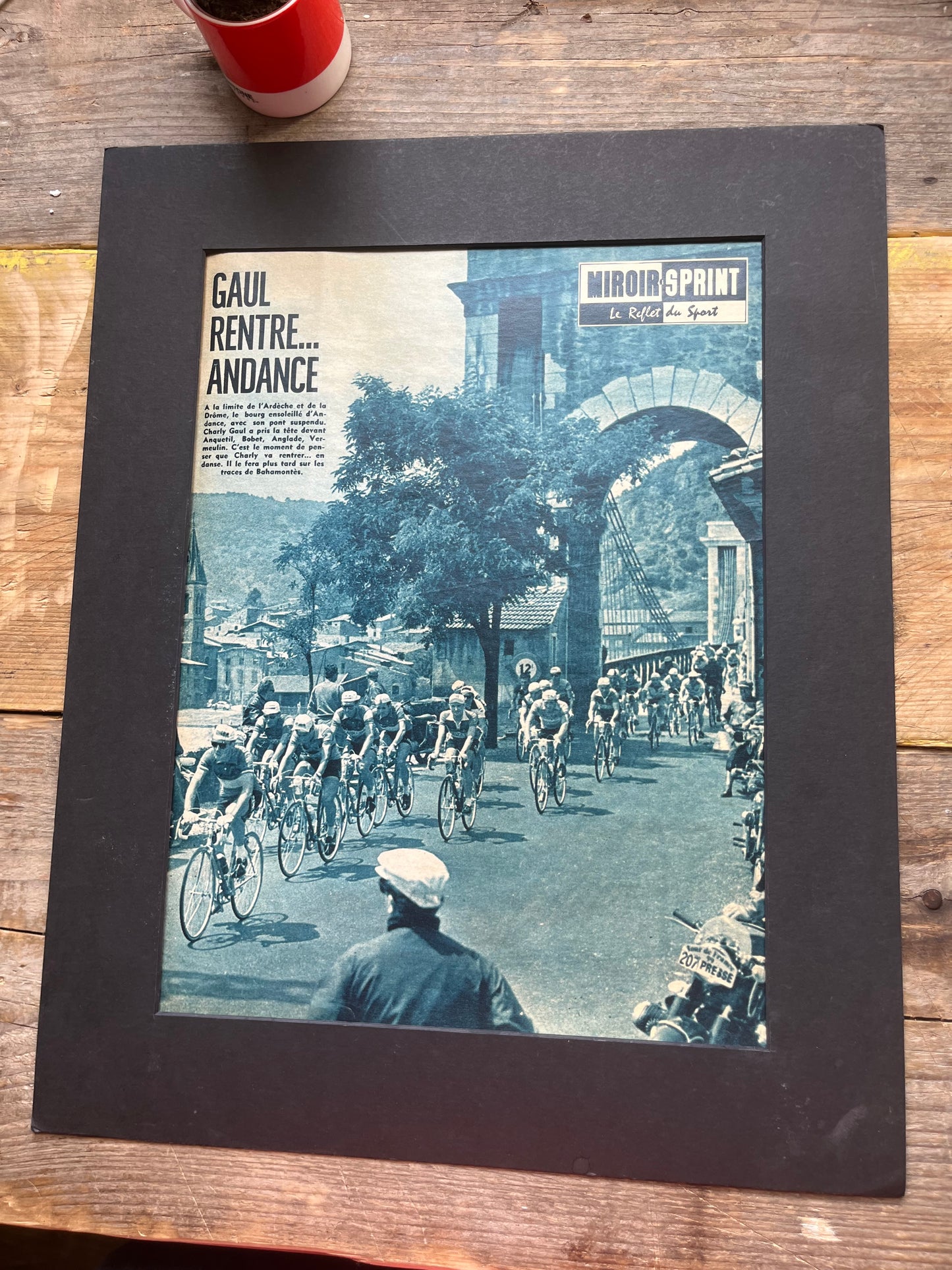 Tour de France vintage print - Andance, Ardeche 1959