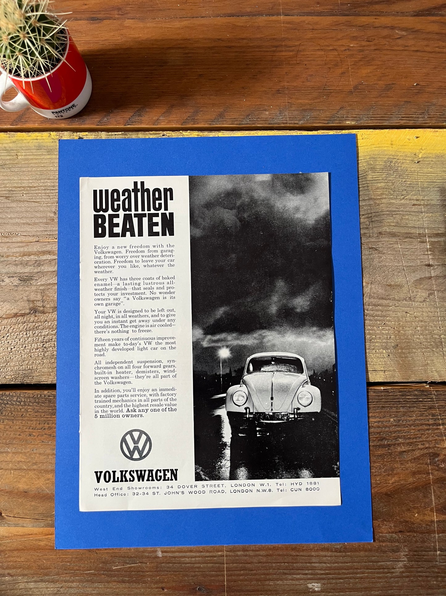 Vintage VW Volkswagen Beetle advertising print - 1960s
