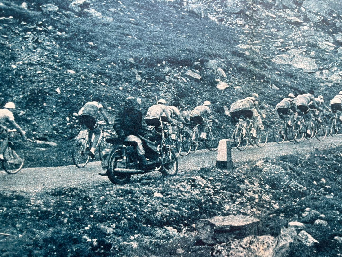 Tour de France vintage print La Forclaz Alps 1959
