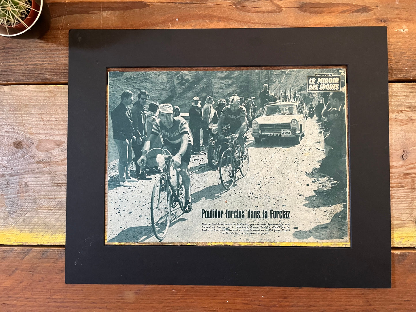 Vintage Cycling Print - Raymond Poulidor, Tour de France, Col de la Forclaz 1963