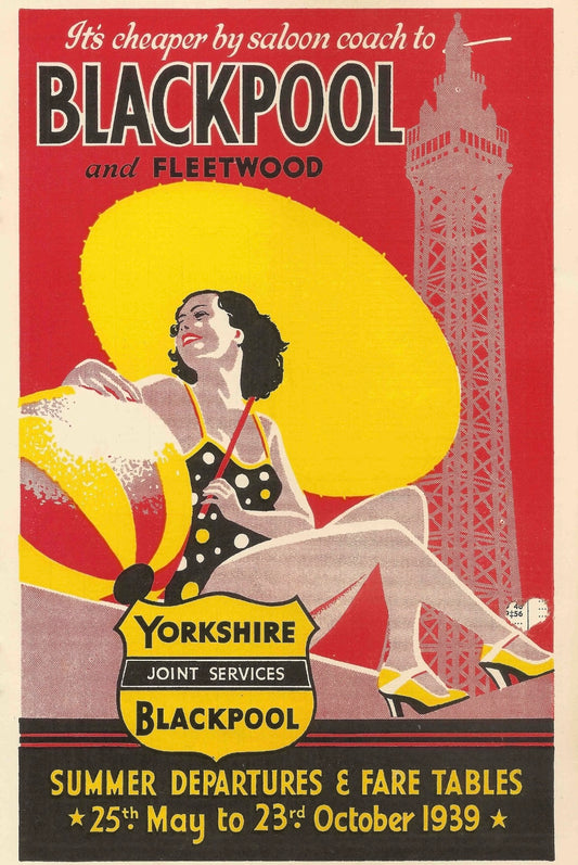 Blackpool vintage transport poster 1939