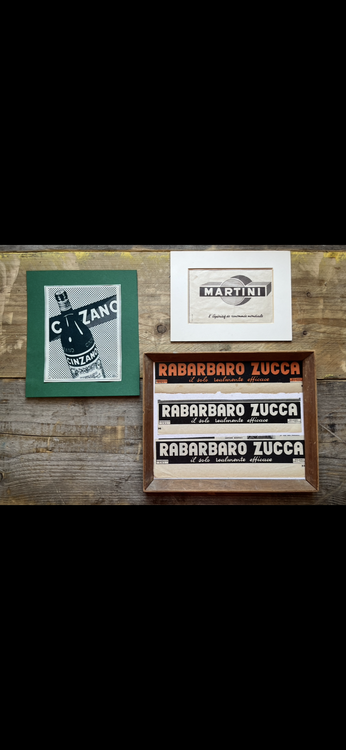 Vintage Martini / Rabarbaro / Cinzano advertising Prints -1950s