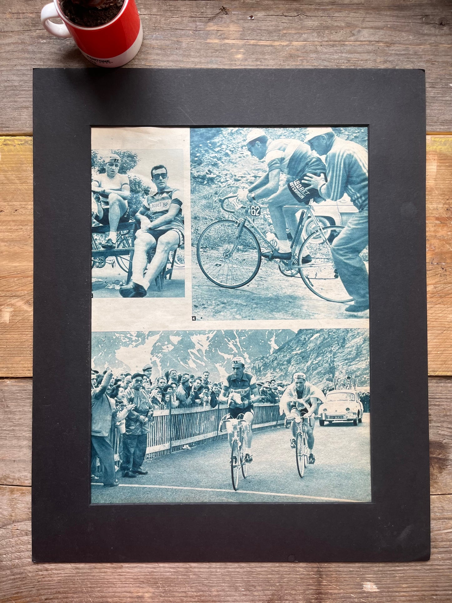 Vintage Cycling Print - Tour de France, Louison Bobet, Original  1955
