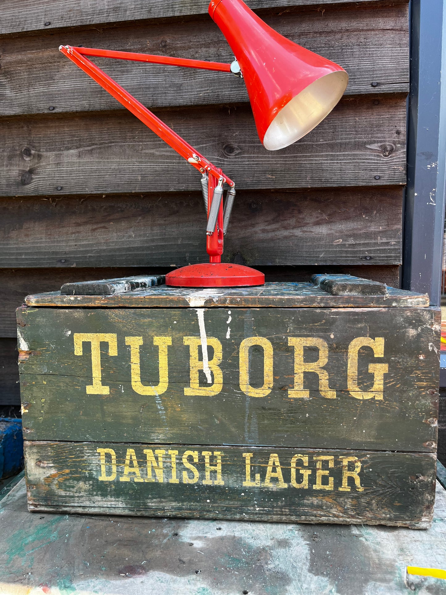 Tuborg Danish beer crate with lid c1950s