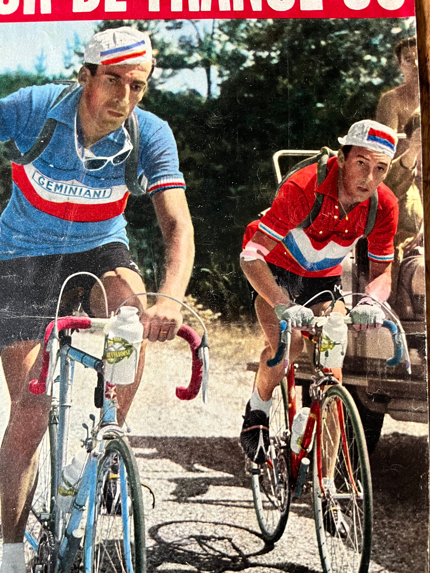 Vintage cycling print Raphael Geminiani 1956