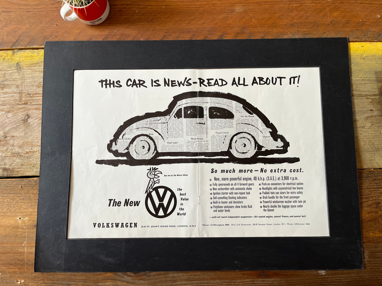 Vintage VW Volkswagen Beetle advertising print - 1960s