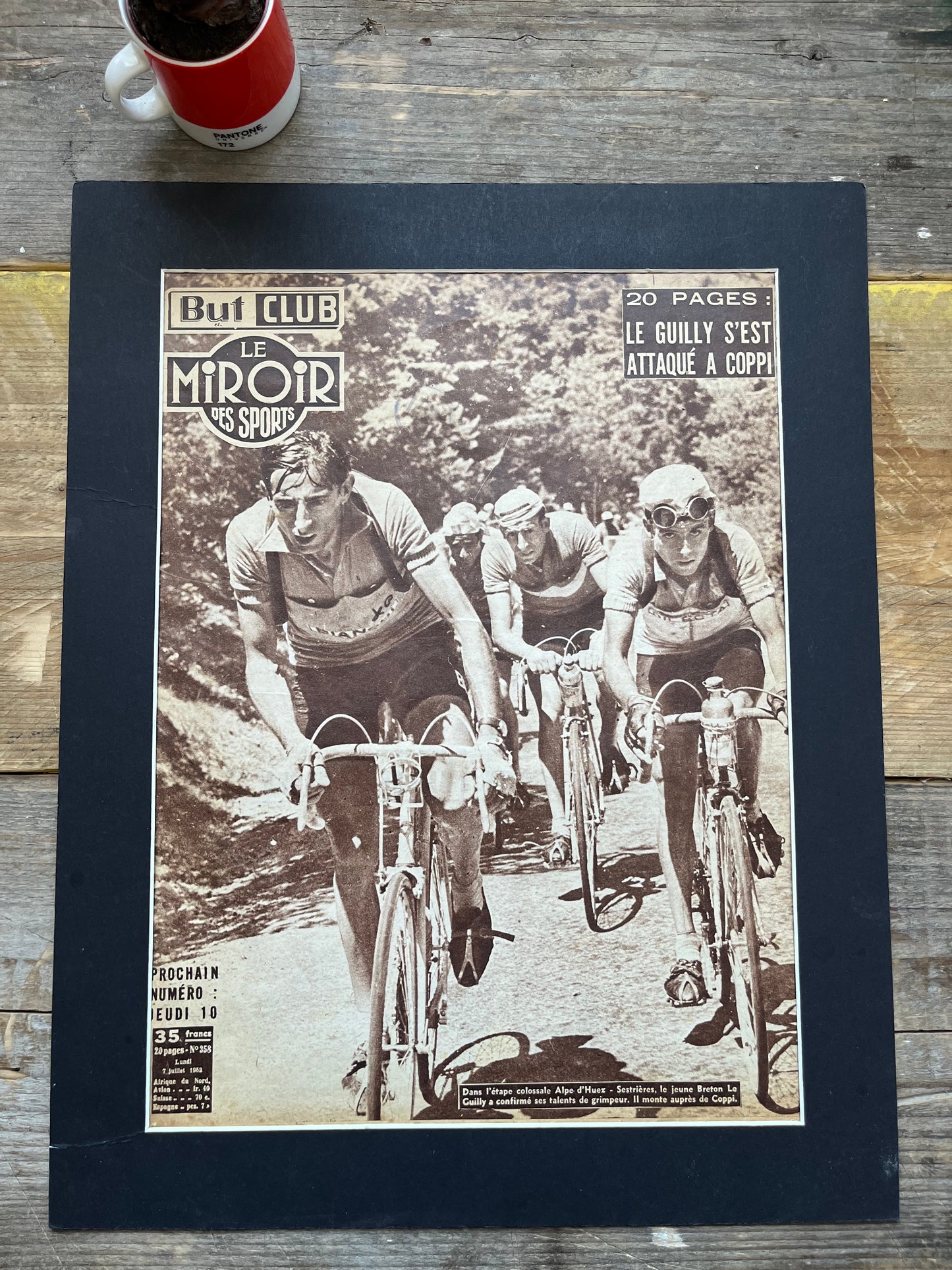 Vintage Cycling Print - Fausto Coppi 1953 Alpe d’Huez