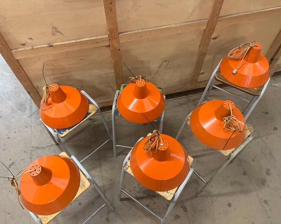 Danish Refectory  Lamp  Shades Restaurant Cafe Design 35cm Orange