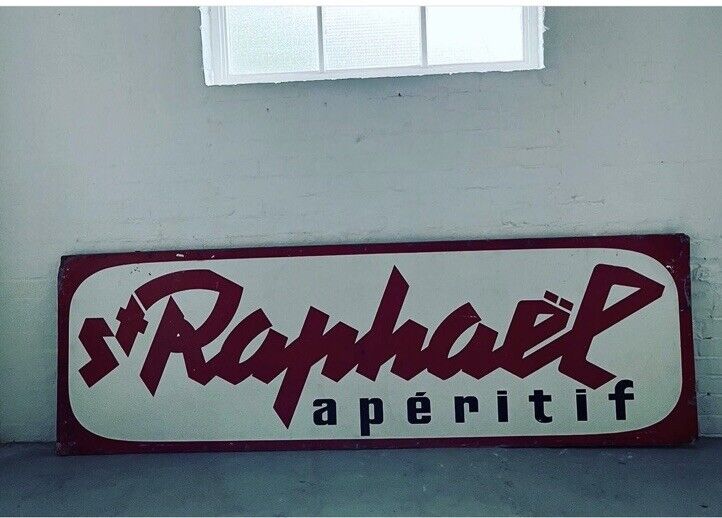 Vintage French St Raphael Advertising Sign - Bar Cafe restaurant Tour De France