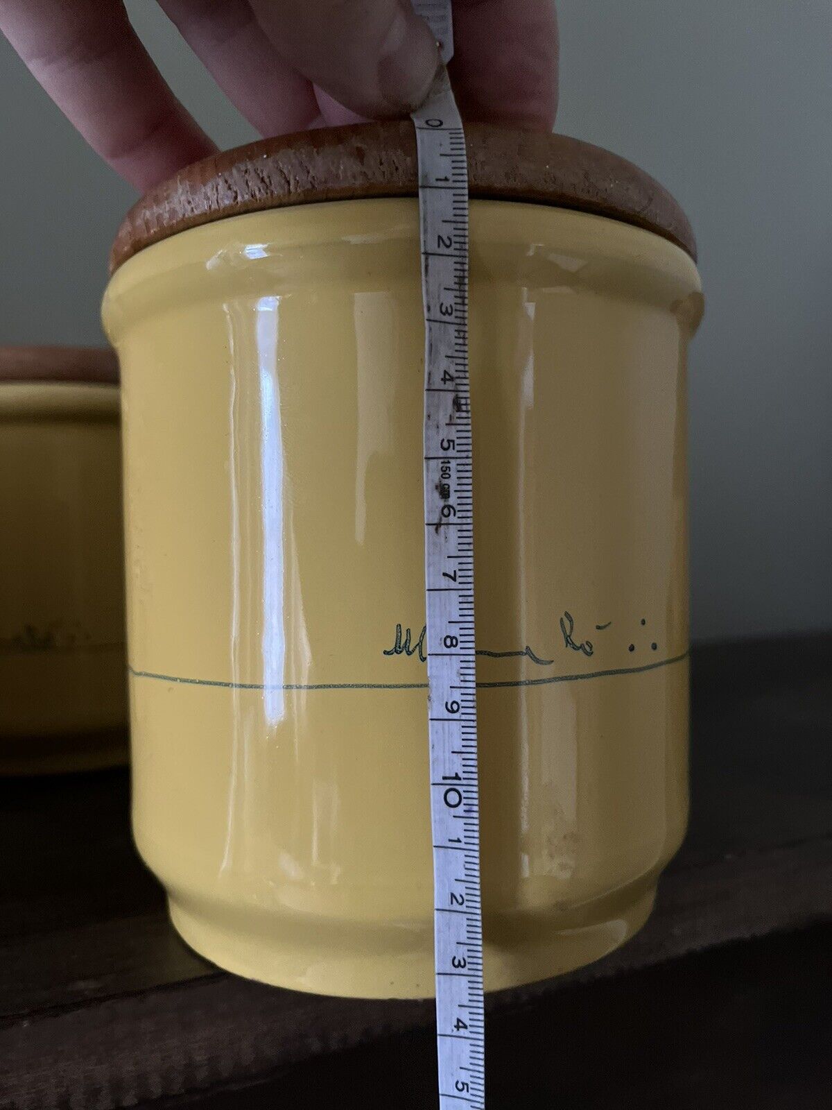 Vintage Mamma Ro Yellow glazed Pottery Cannisters, Italy