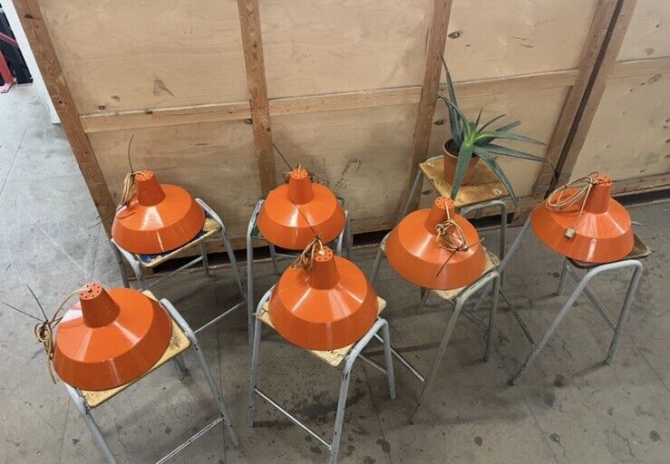 Danish Refectory  Lamp  Shades Restaurant Cafe Design 35cm Orange