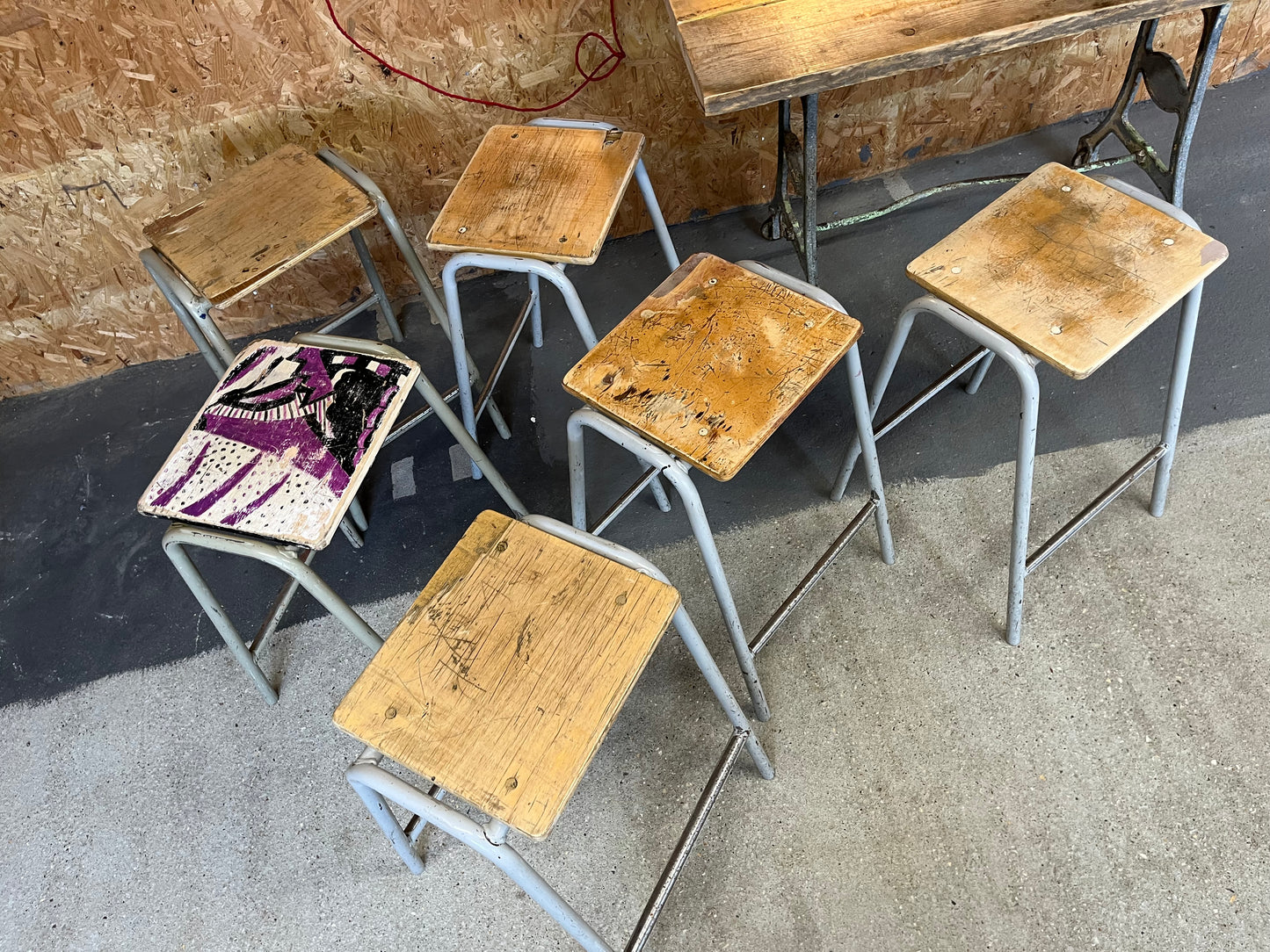 Vintage School Lab Stool - Several available