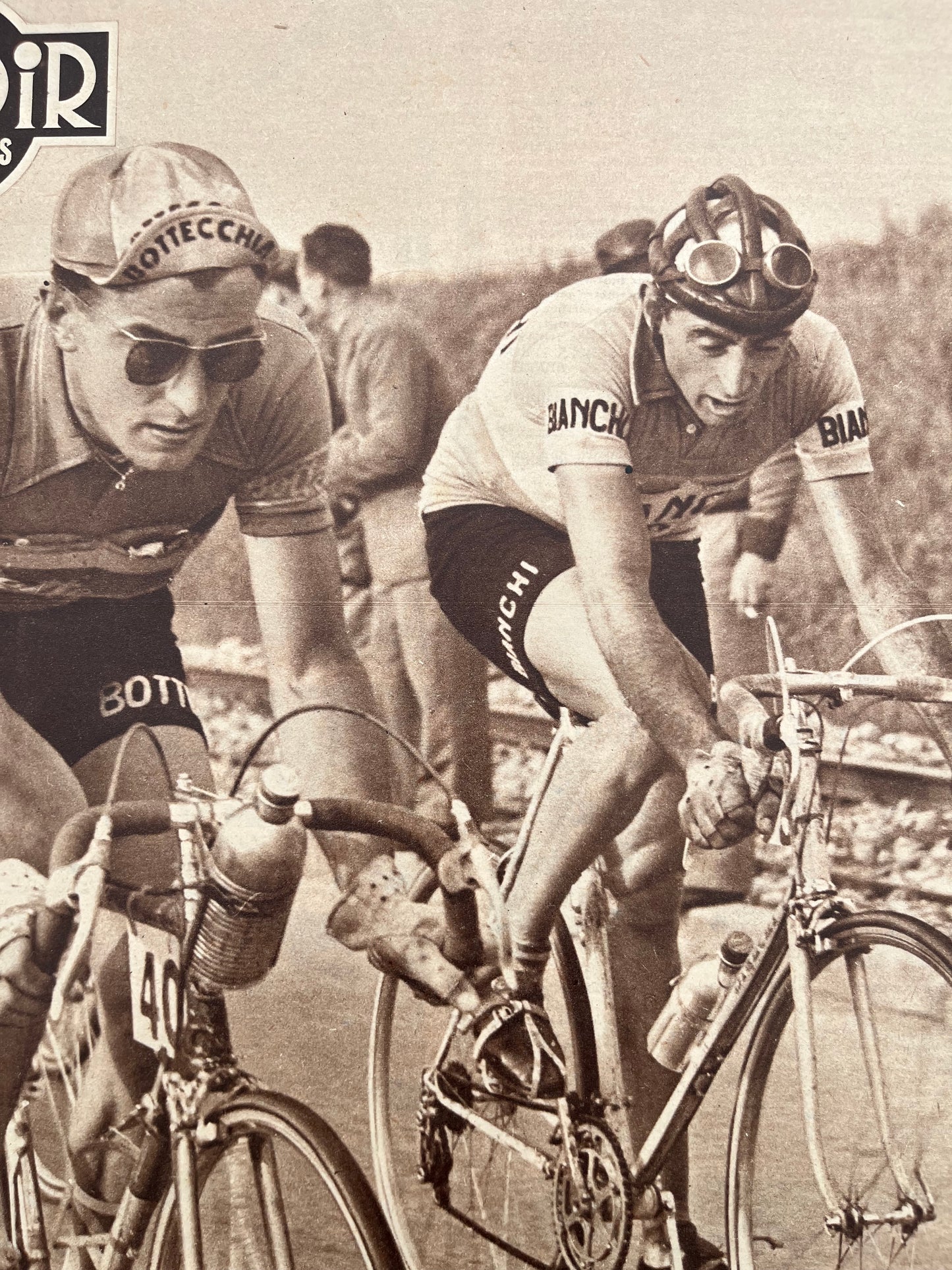 Fausto Coppi / Louison Bobet vintage cycling print 1951