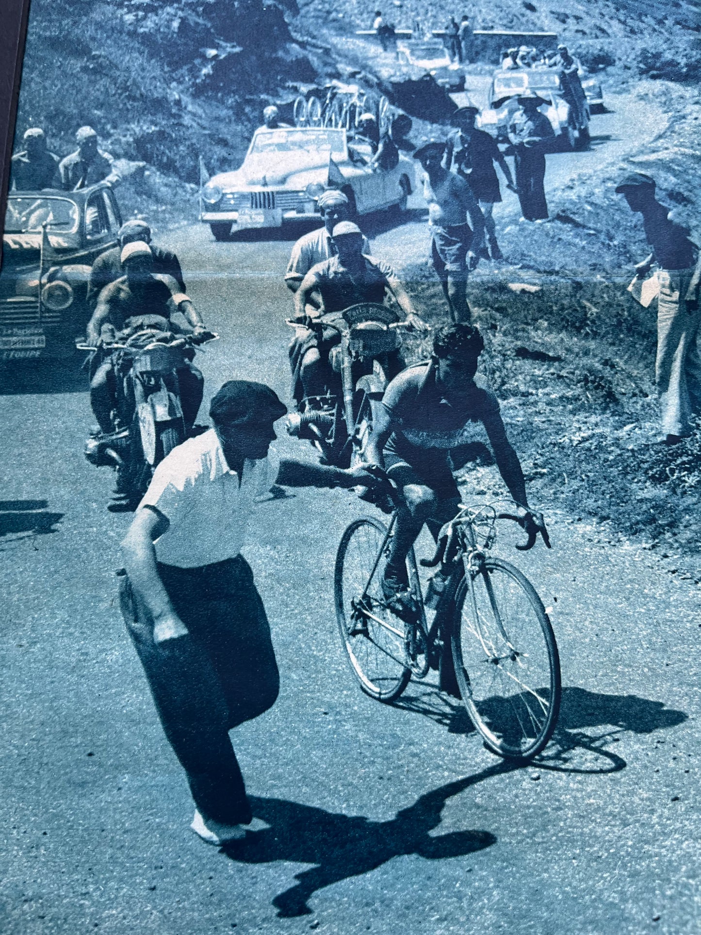 Vintage Cycling Print - Fausto Coppi Tour de France, Col d’aubisque