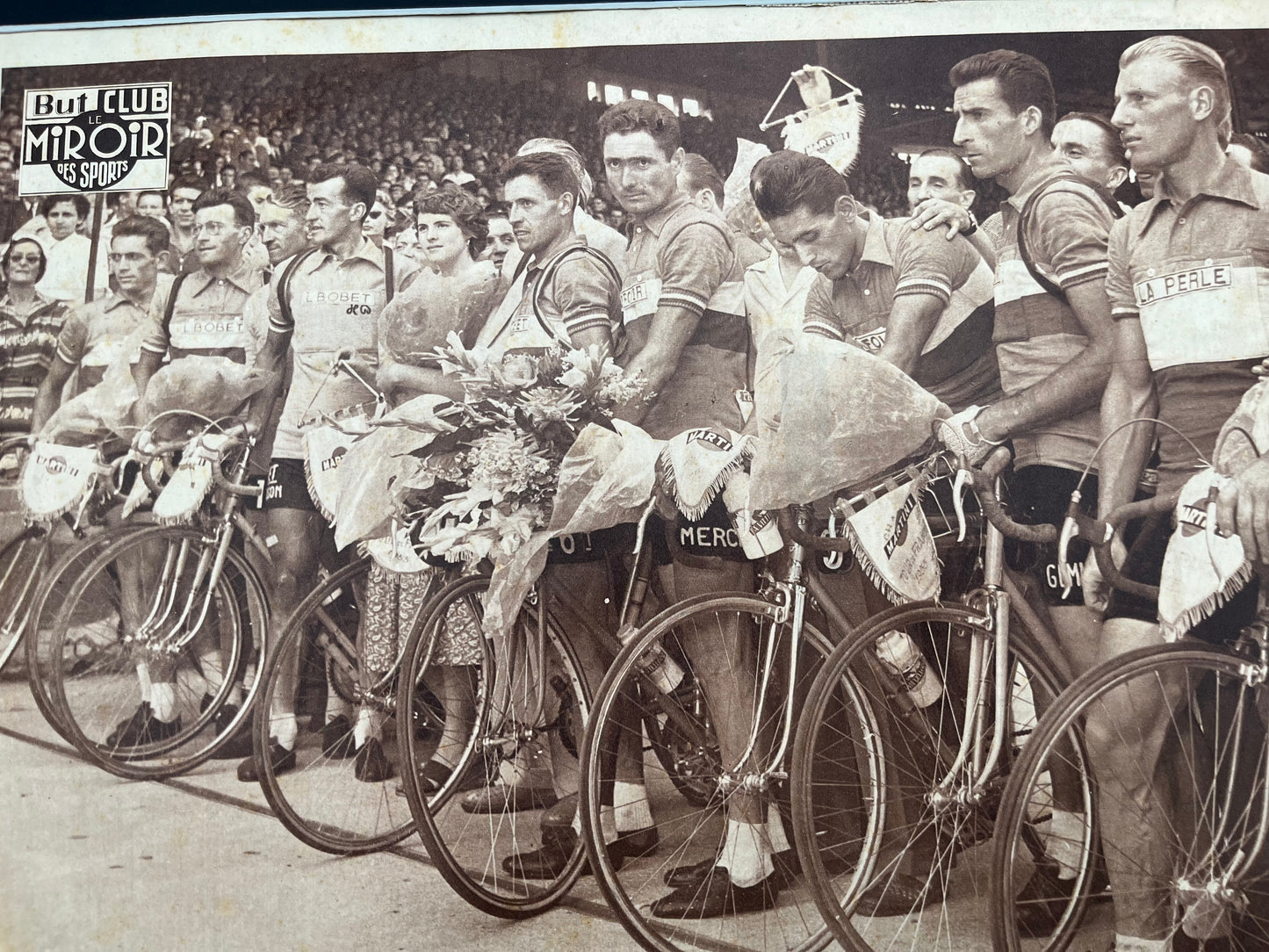 Vintage Cycling Print - Tour de France, French team Original 1955