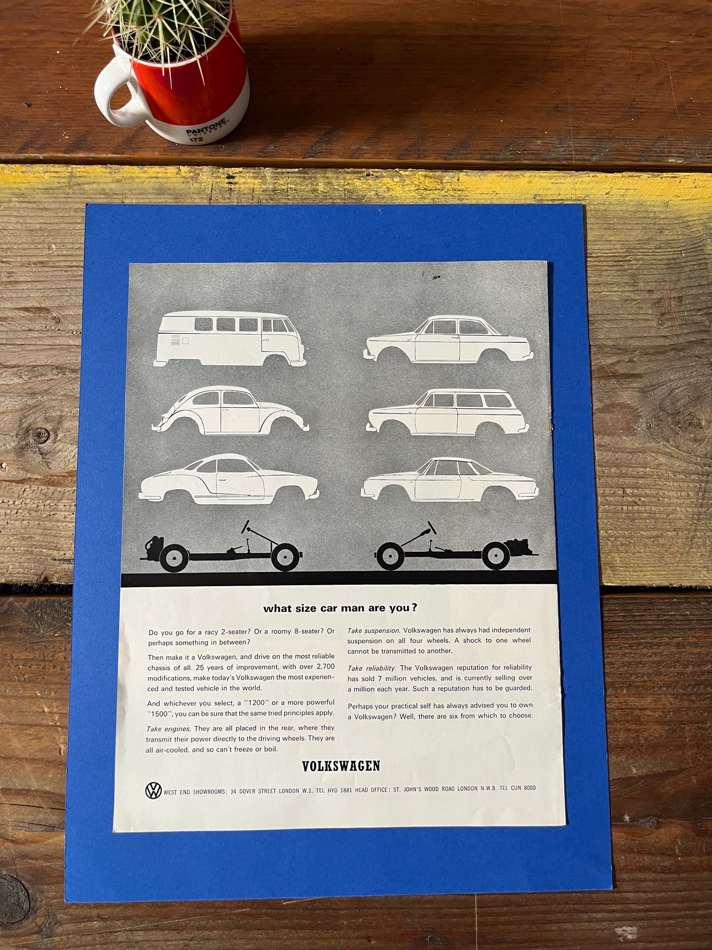 Vintage VW Volkswagen Beetle advertising print - 1960s