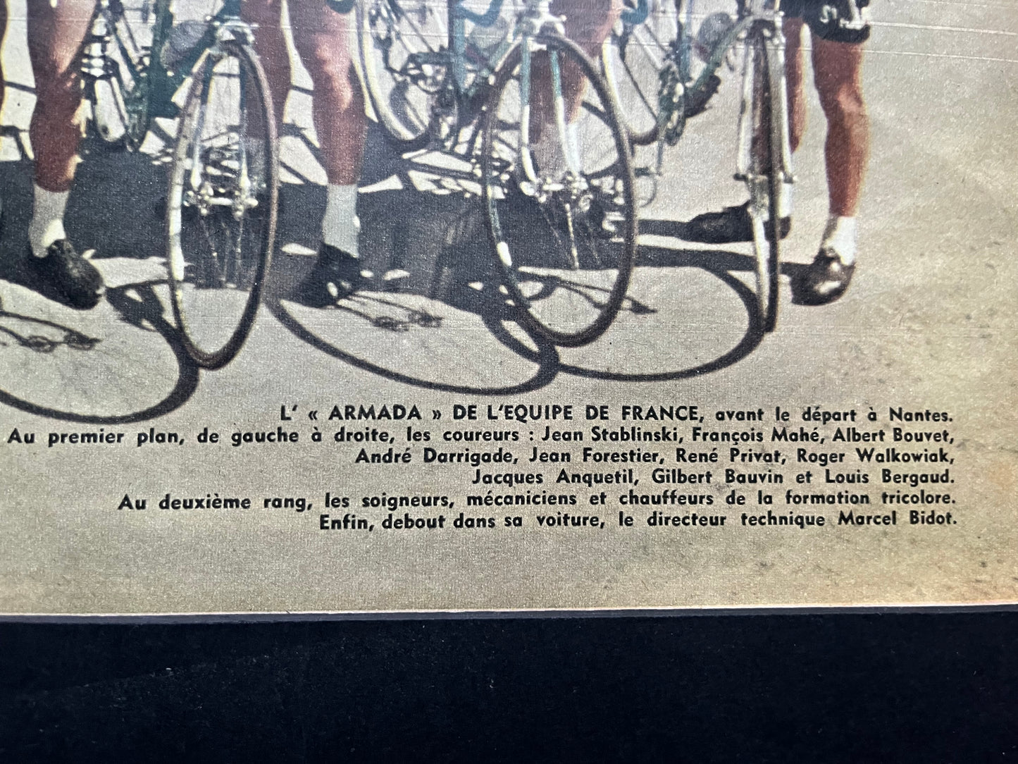 French cycling team - Tour de france vintage cycling print - Jacques Anquetil 1957