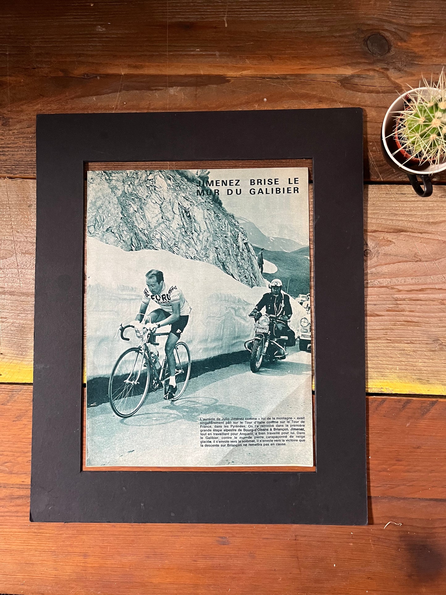 Vintage Cycling Print - Julio Jimenez, Tour de France, Col de Gslibier 1963