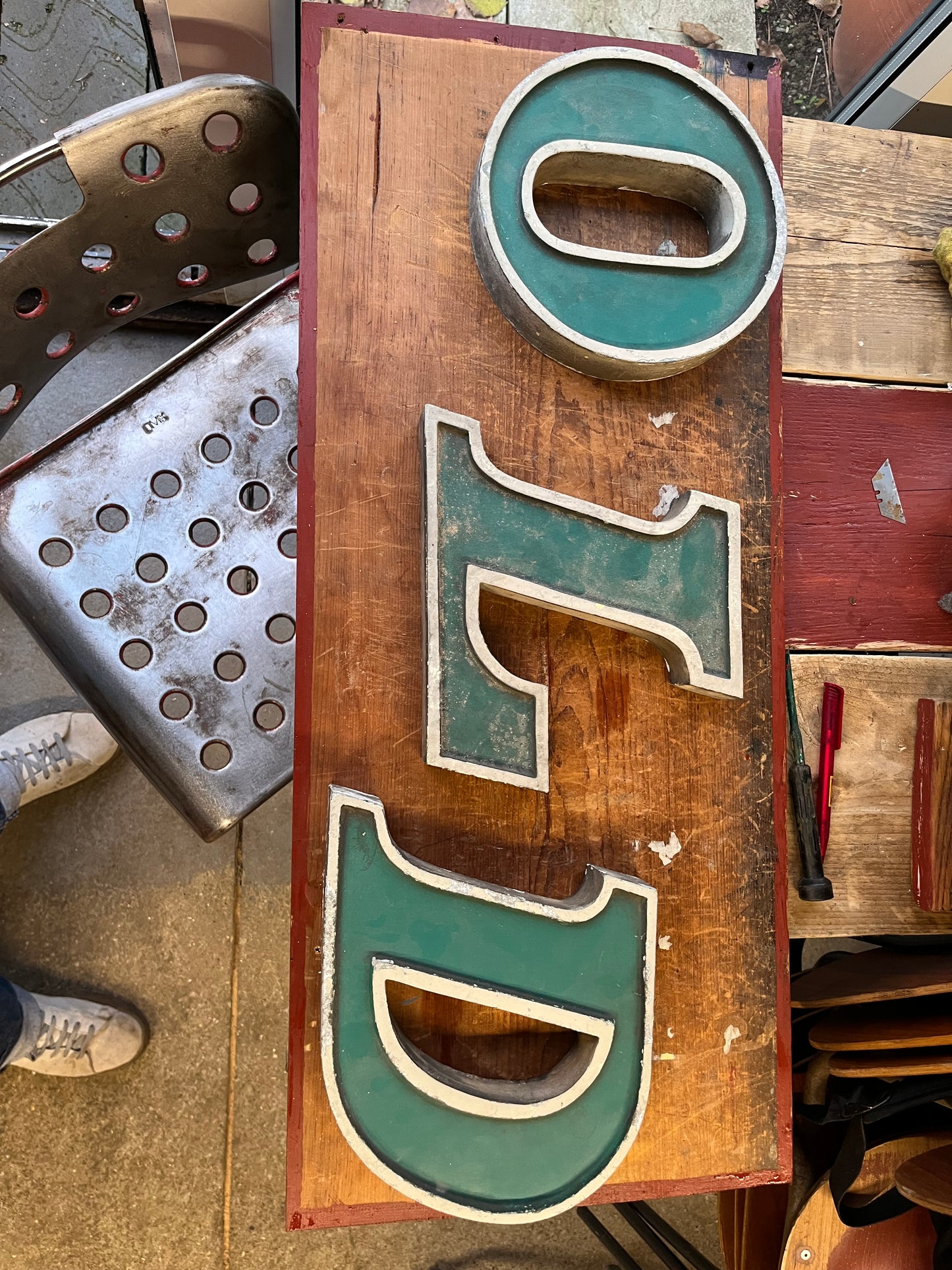 ”OLD” 1960s reclaimed shop lettering - Cast alloy