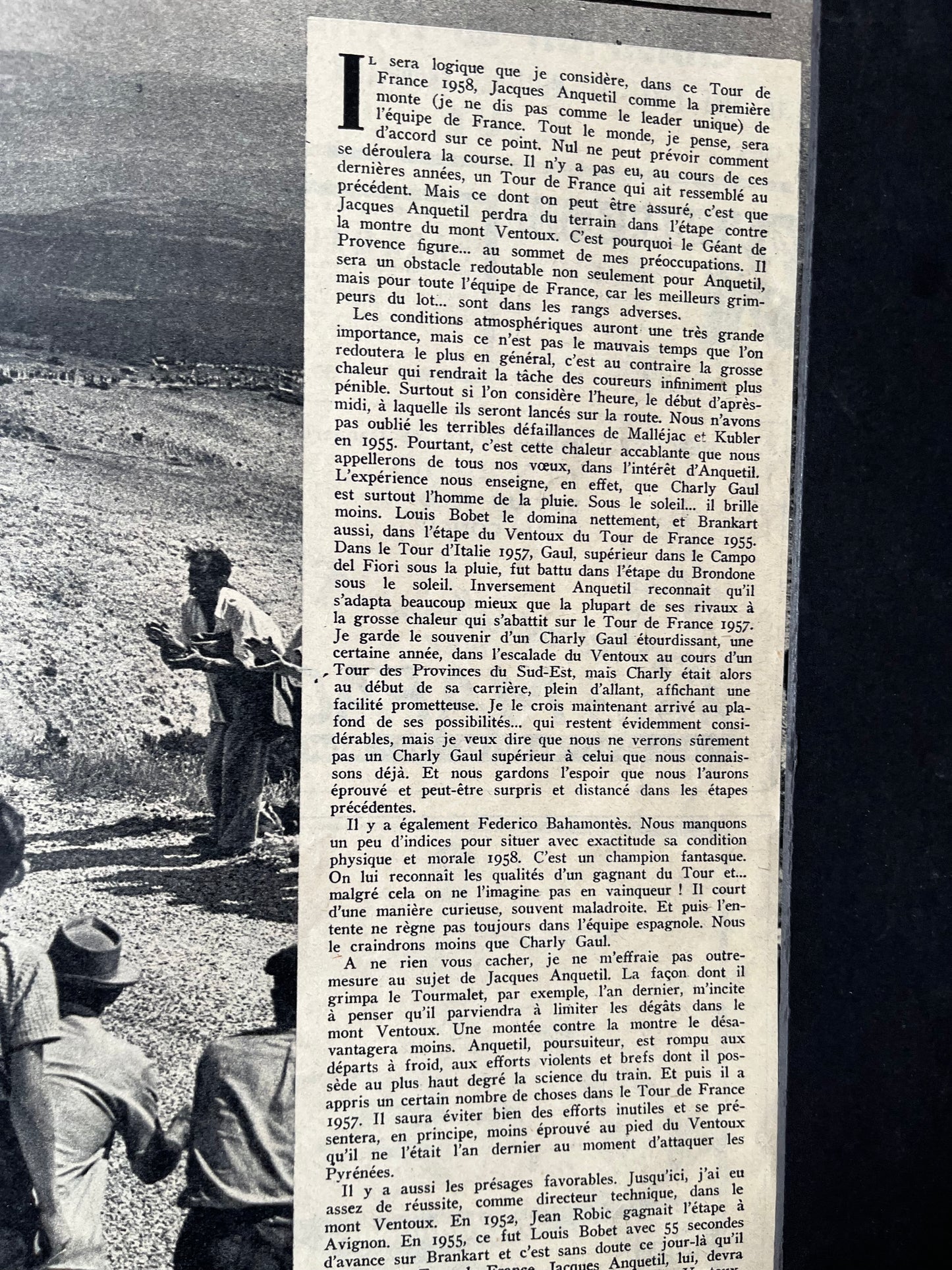 Mont Ventoux vintage cycling print 1951 Louison Bobet