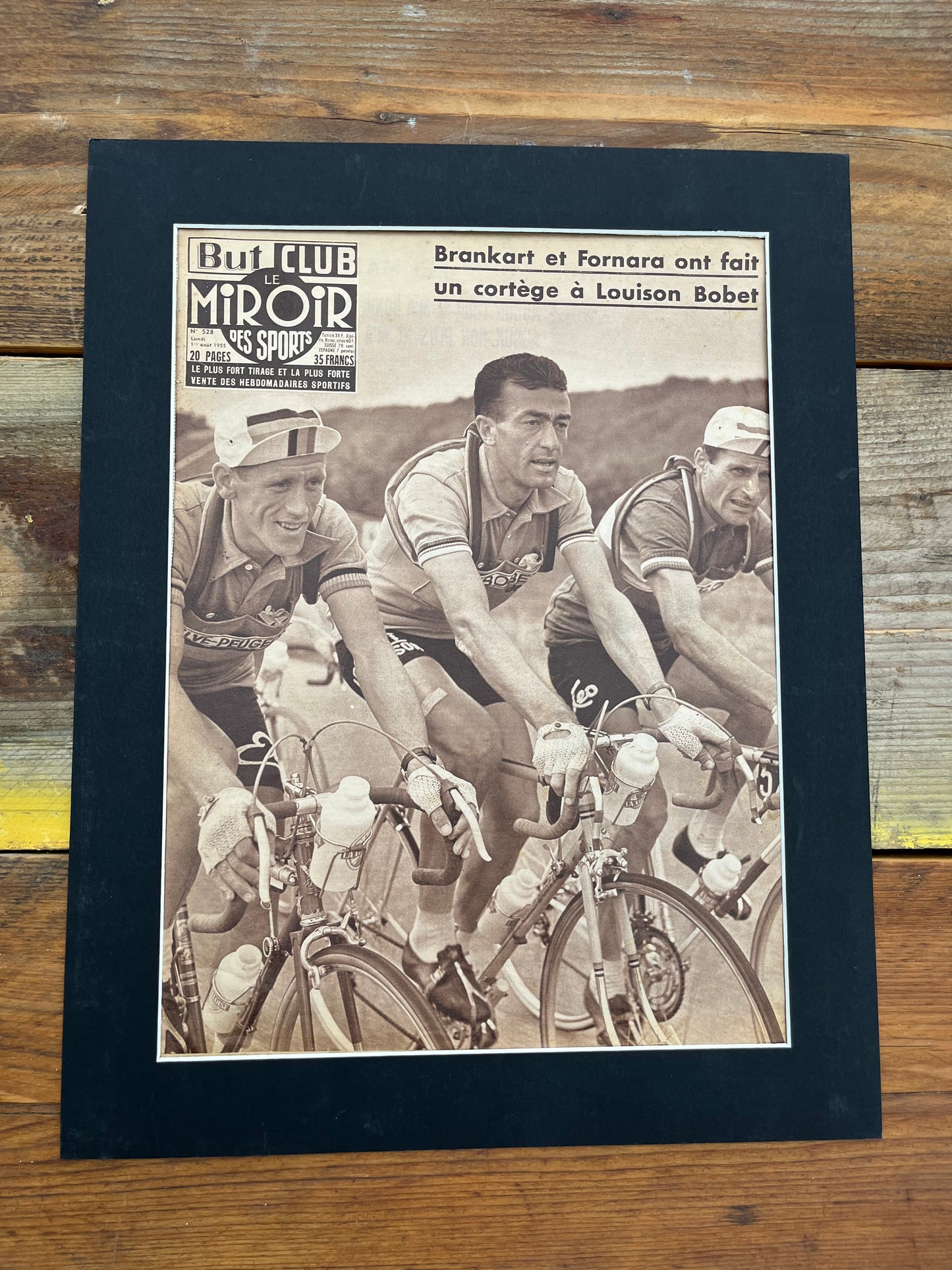 Vintage Cycling Print - Tour de France, Louison Bobet, Original 1955