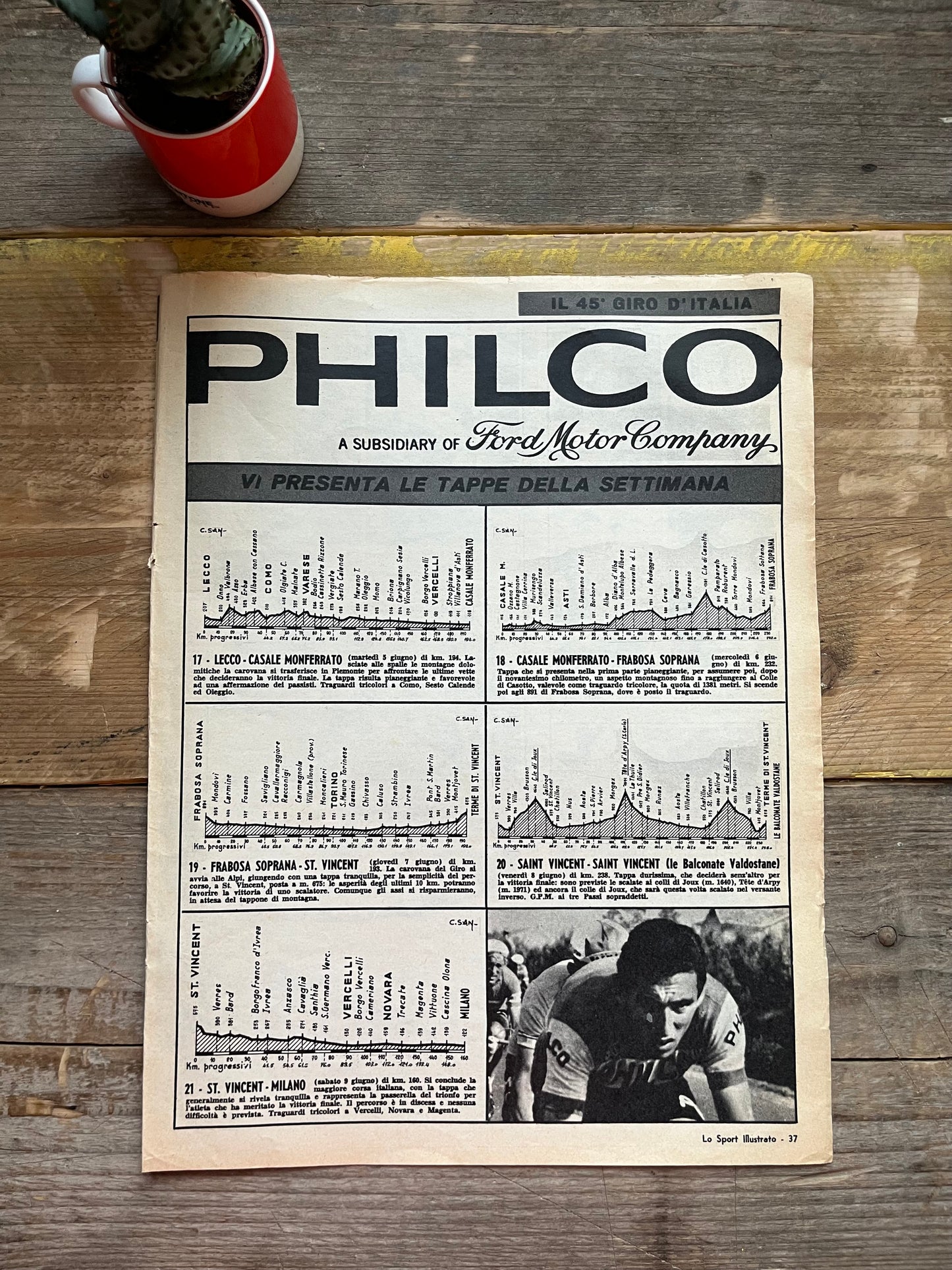 Philco Giro d'italia advertisement 1963