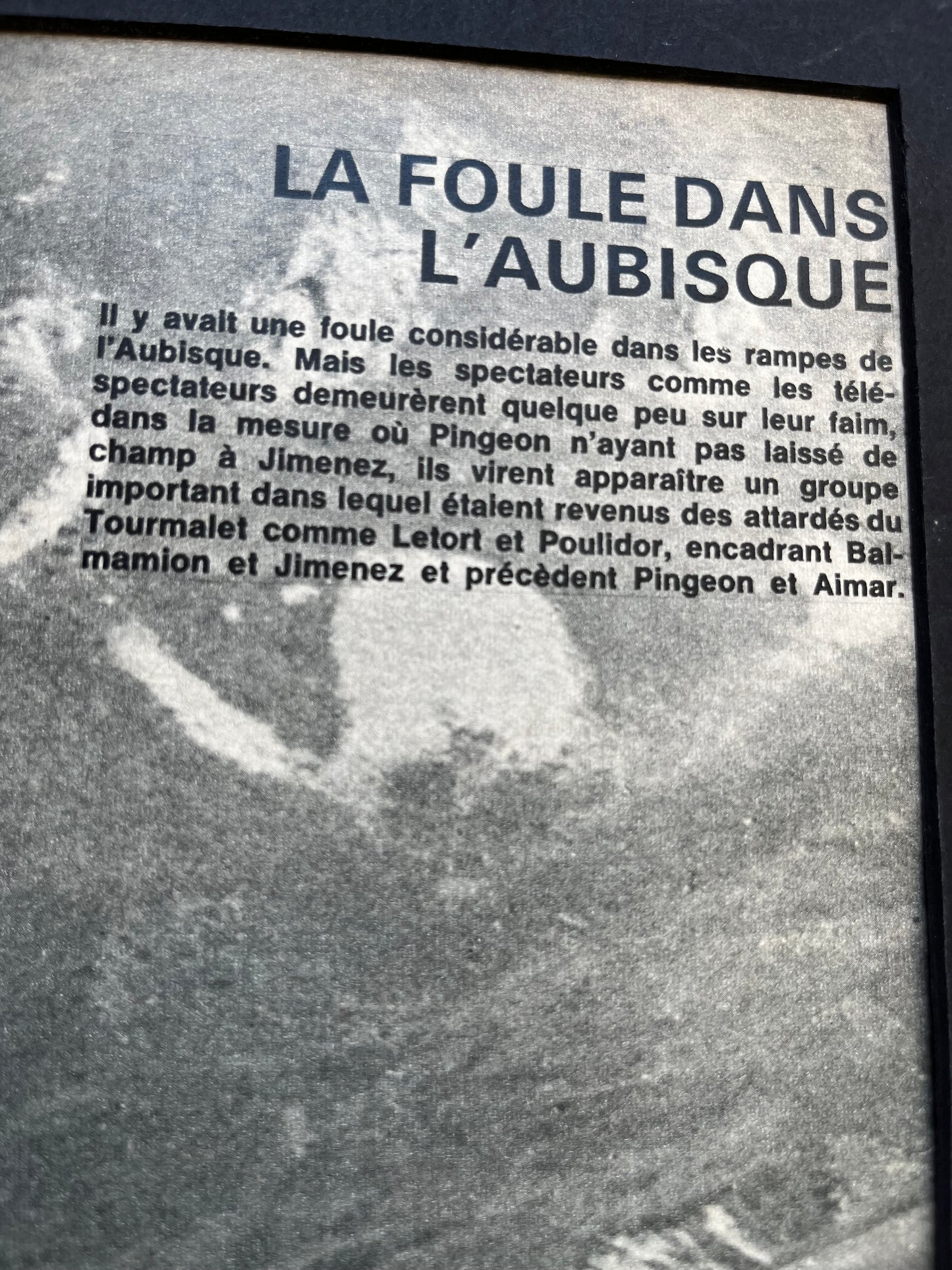 Vintage cycling Print -Tour de France, Pingeon, Jimenez 1965 Col d’Aubisque