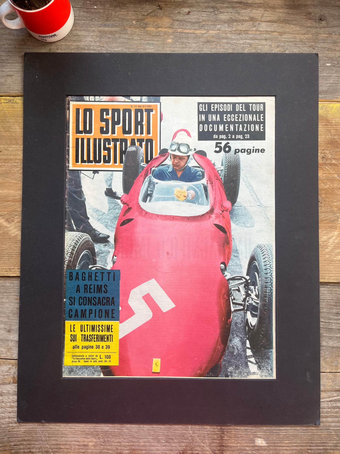 Vintage Italian racing car print Ferrari Giancarlo Baghetti 1961