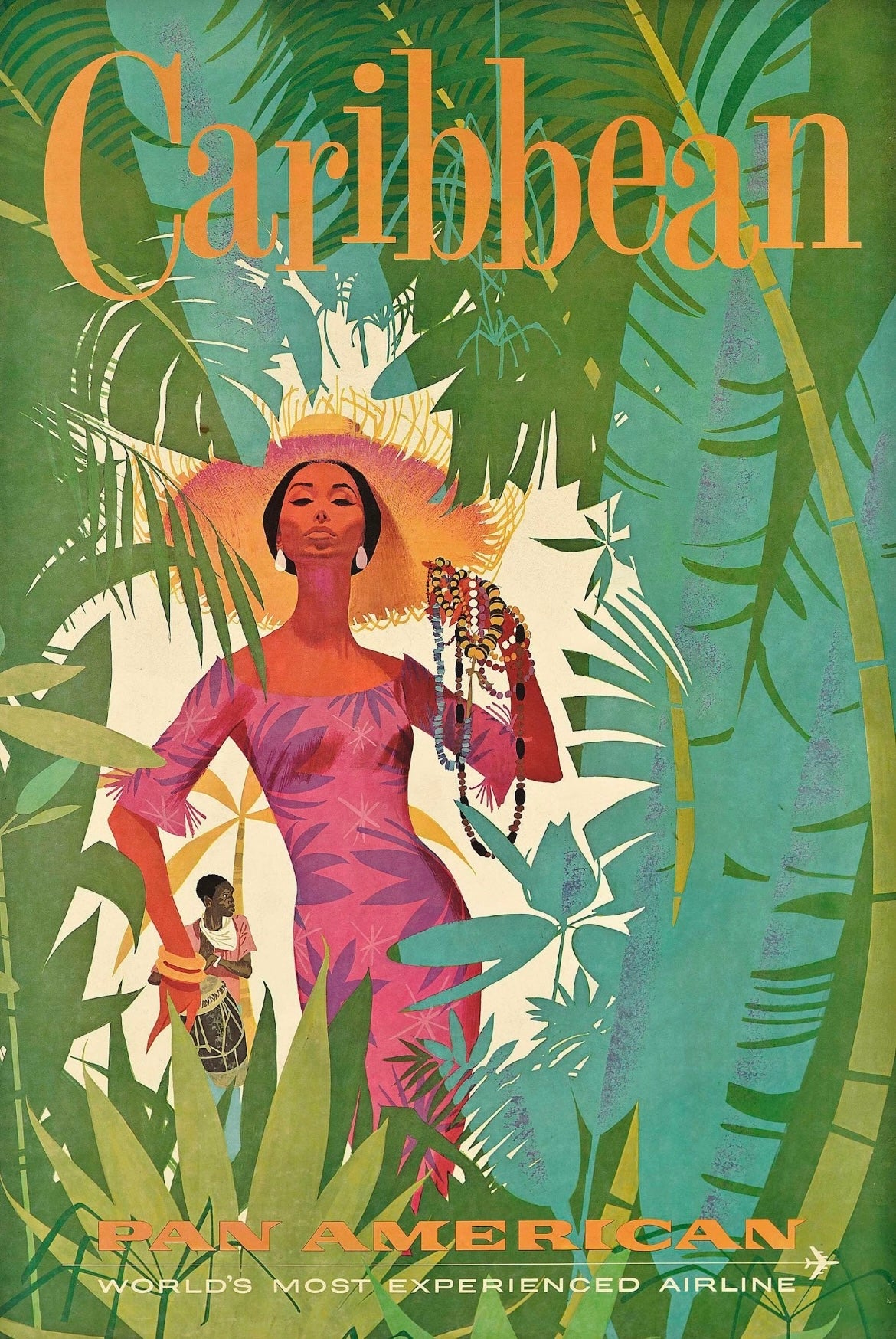 PanAm Caribbean travel poster 1960s