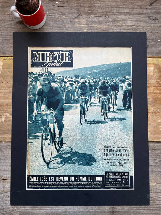 Vintage cycling print Tour de france1949 Emile van Steenberger