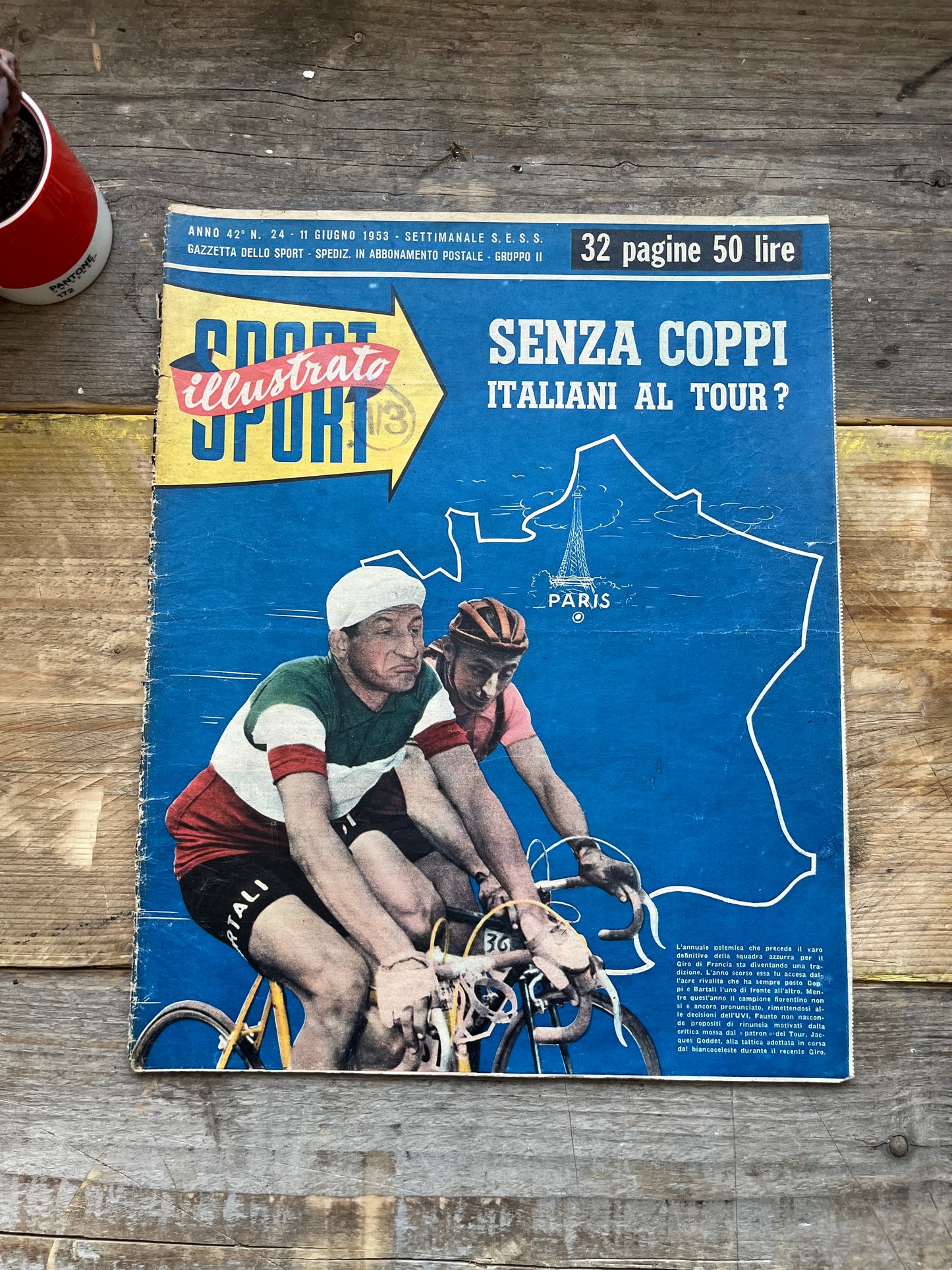 Vintage Cycling Print - Fausto Coppi / Gino Bartali 1953