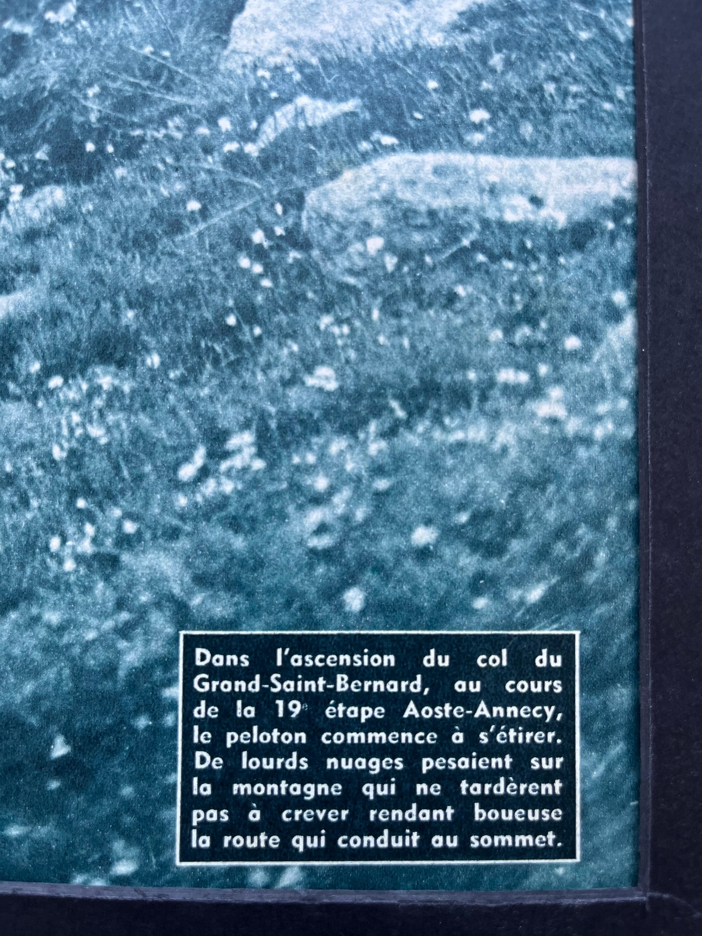 Vintage Cycling Print - Tour de France, Col de St Grand Bernard 1959