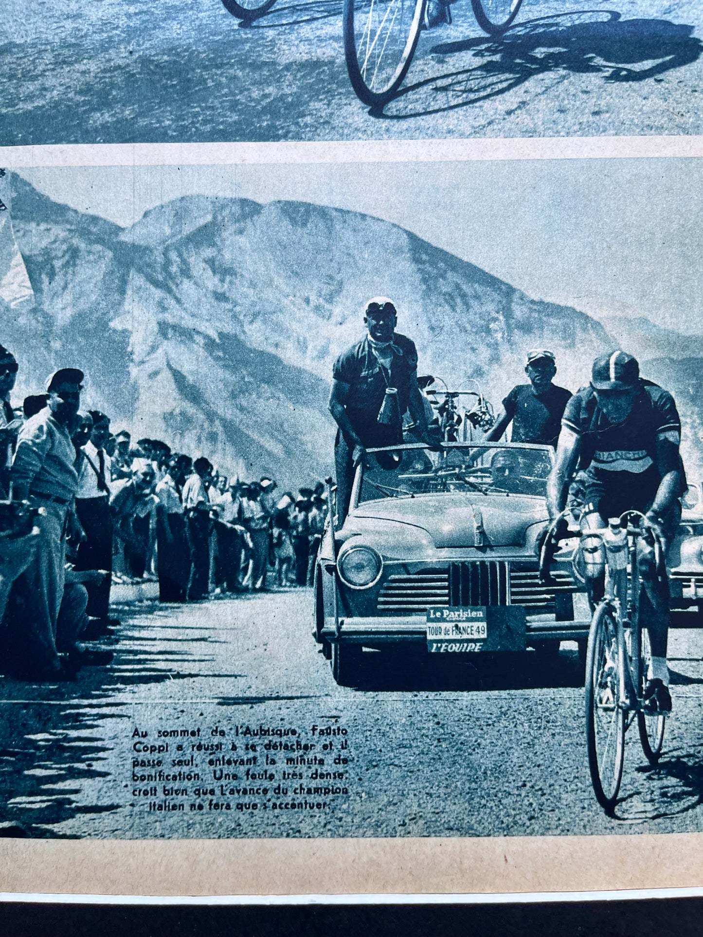 Vintage Cycling Print - Fausto Coppi Col d’Aubisque c1950