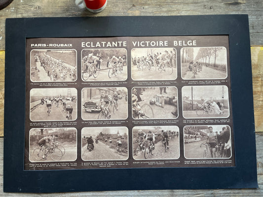 Vintage Cycling Print -Paris-Roubaix Race, Original 1959