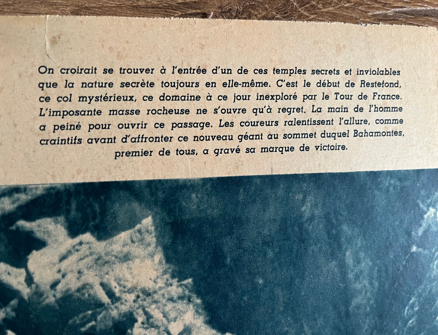 Vintage Tour de France cycling print - Restefond pass