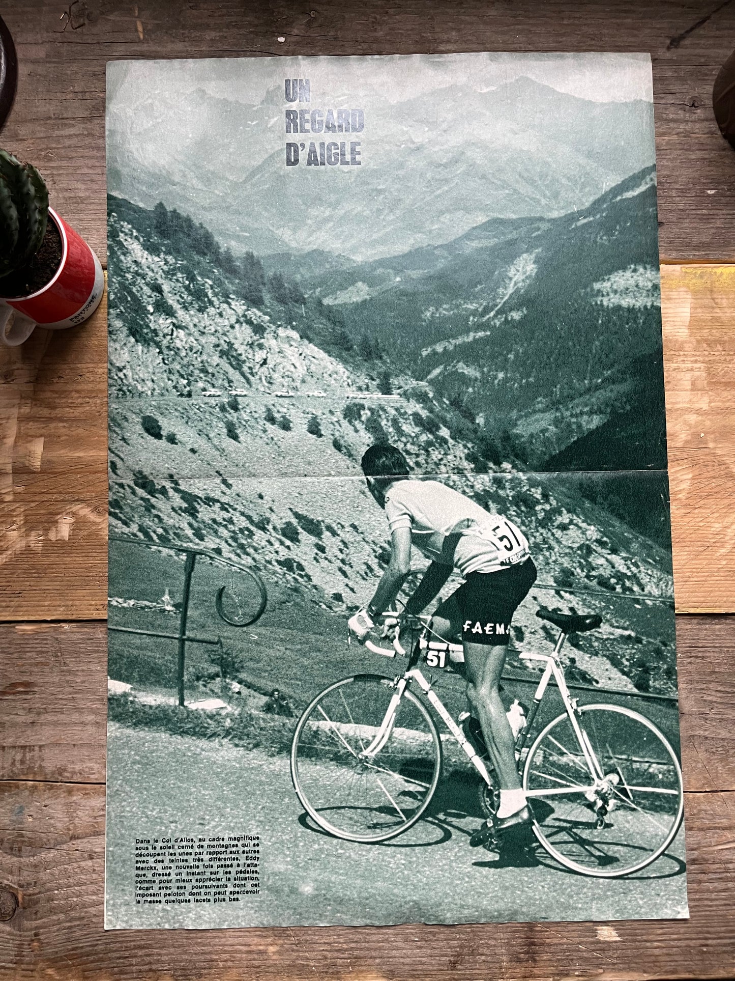 Eddy Merckx Milan San Remo vintage cycling print 1969