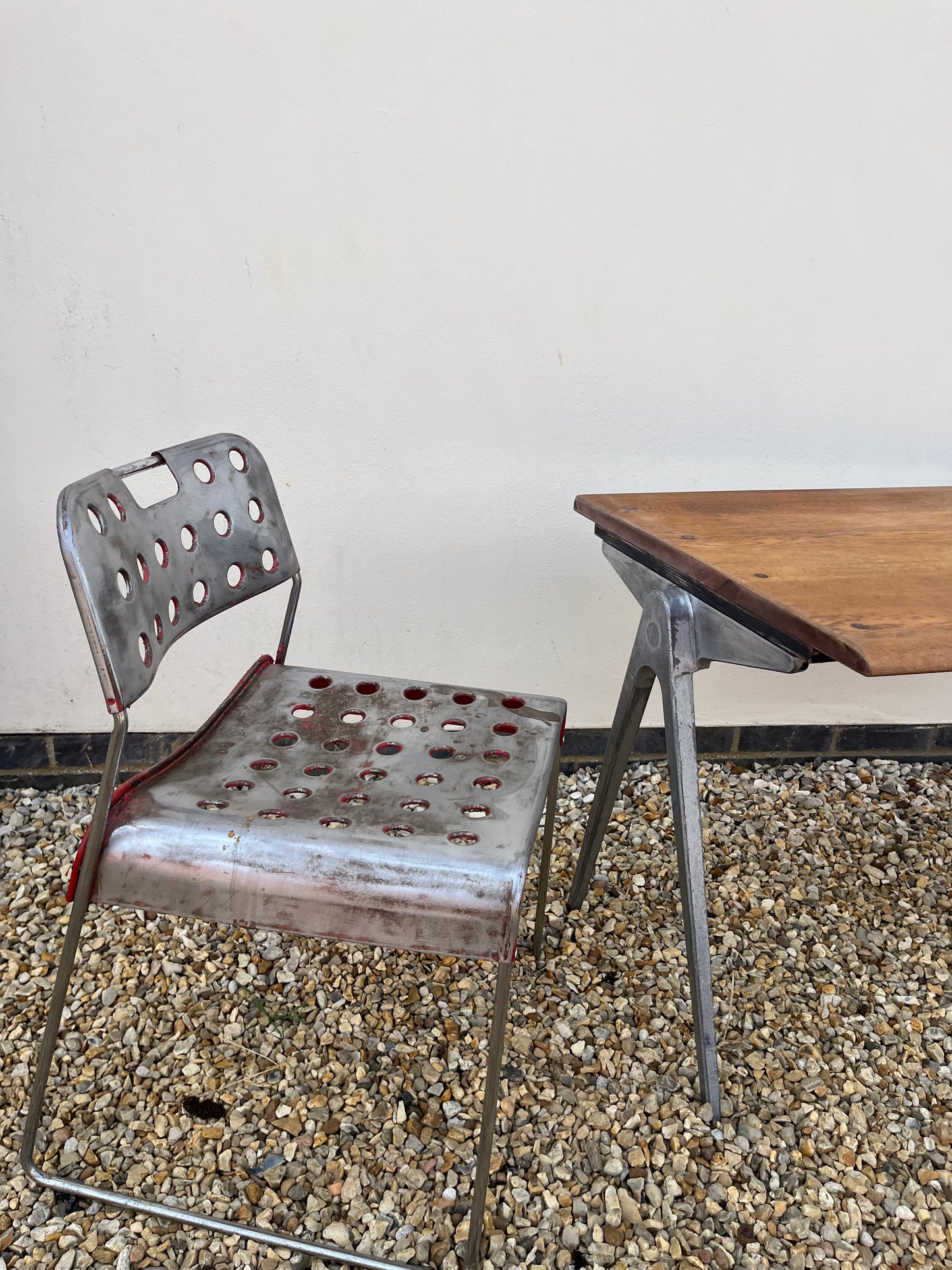 OMK midcentury stacking chair