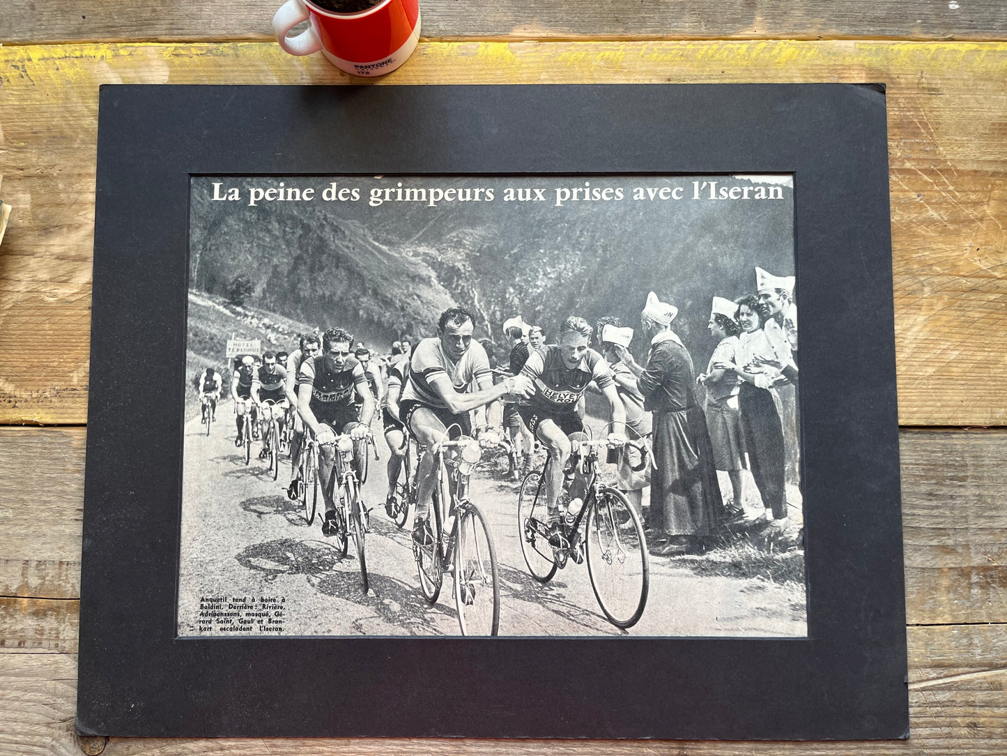 Tour de France vintage print - c1958 Col D’iseran Jacques Anquetil