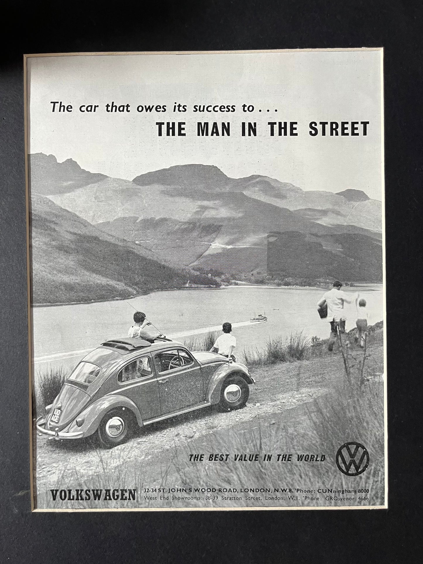 Vintage VW Volkswagen Beetle advertising print - 1960s