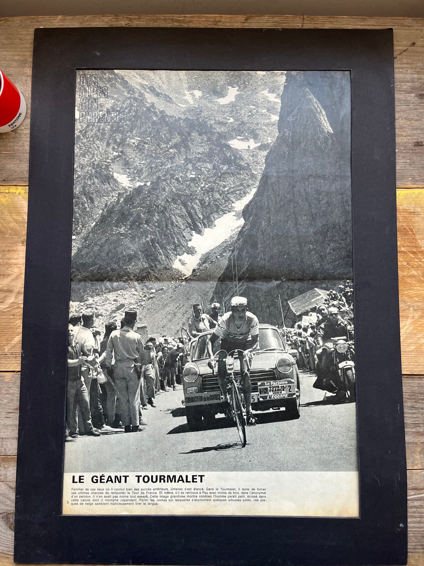 Vintage Cycling Print - Tour de France, col du Tourmalet Julio Jimenez 1965