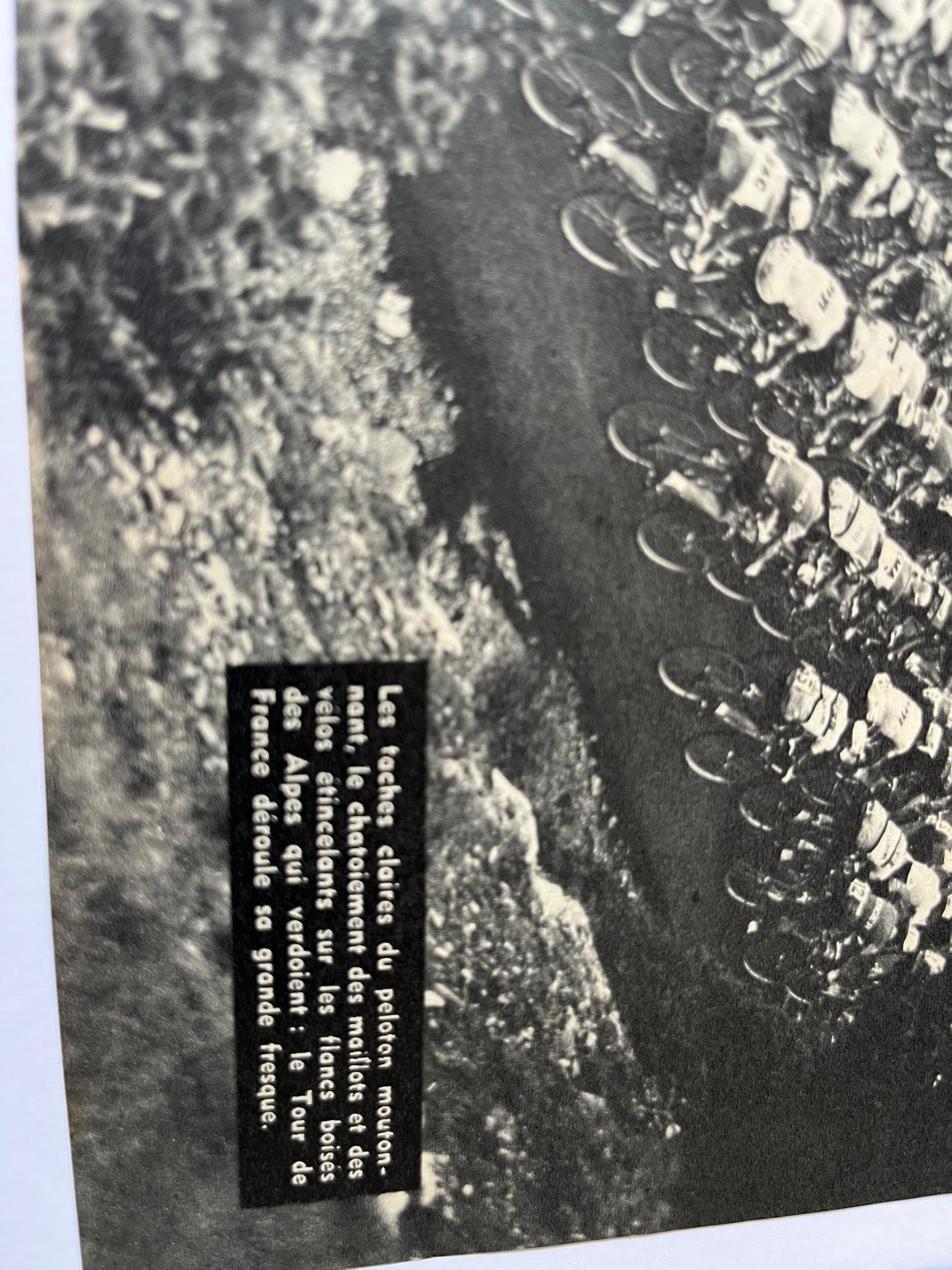 Tour de France Alps vintage cycling print c1965