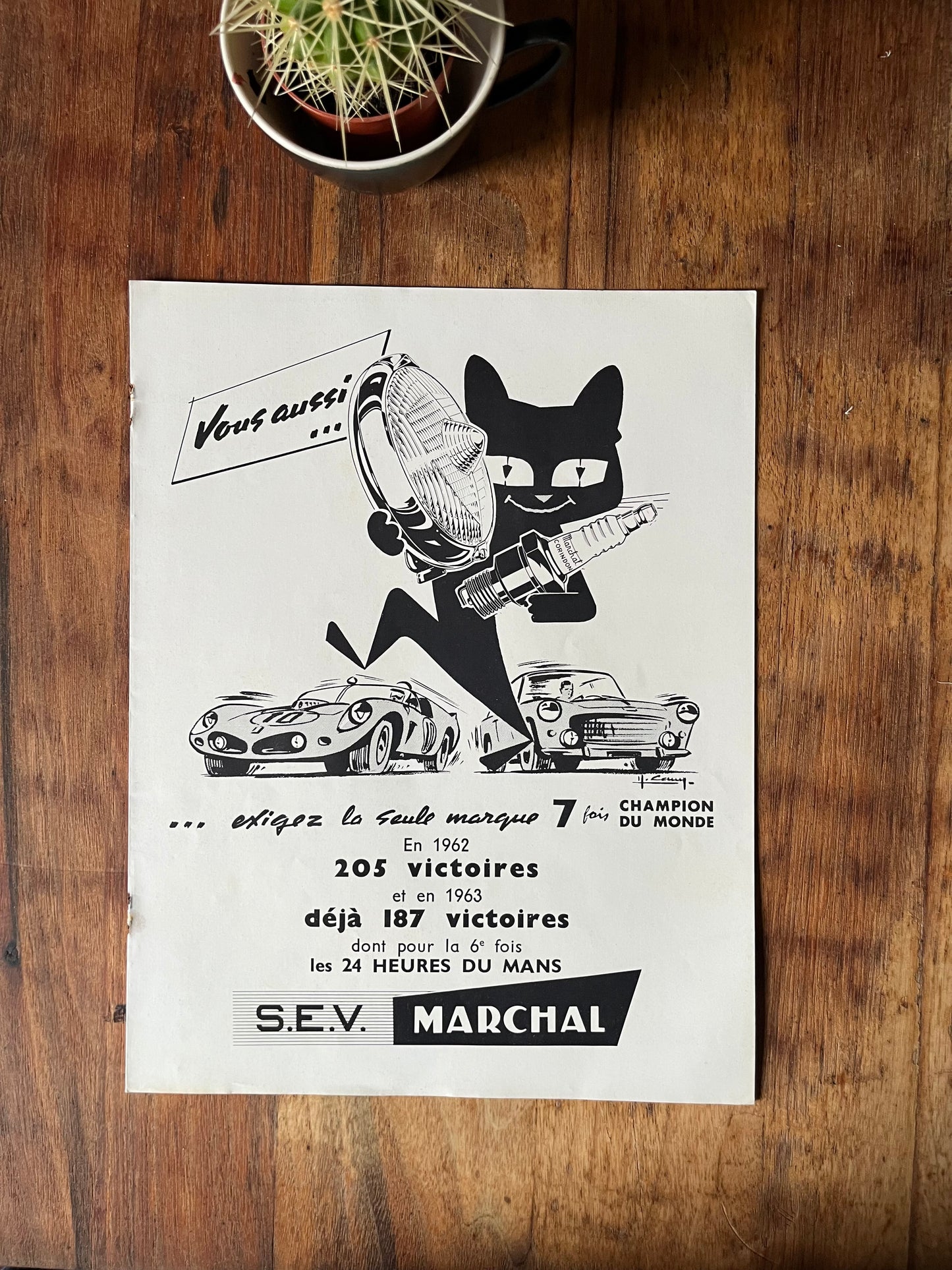 Vintage Marchal original Le Mans 24 hour Advertisement