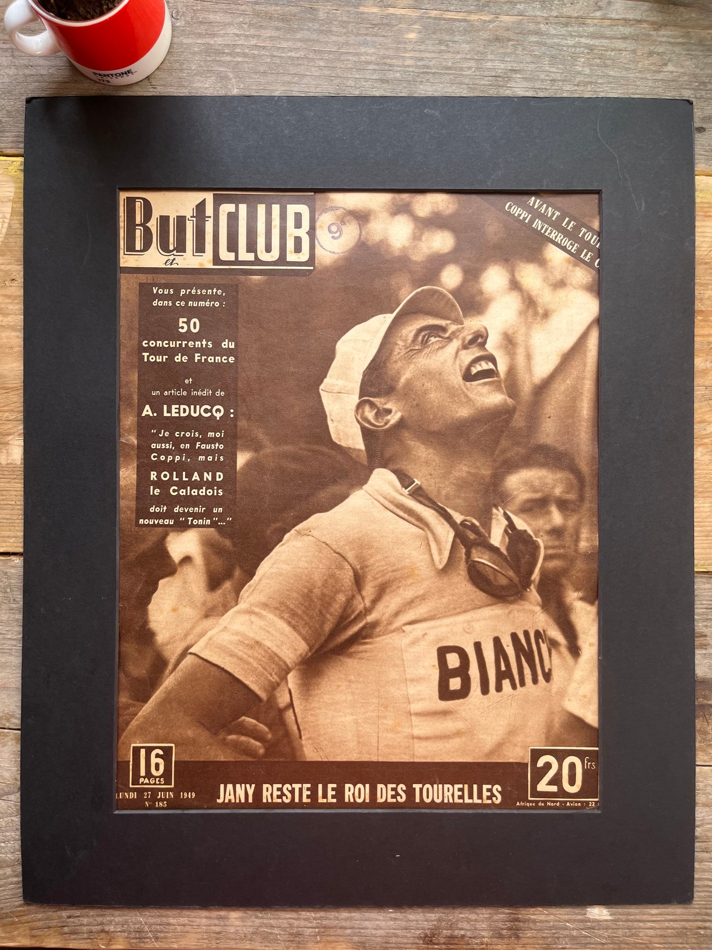 Vintage Cycling Print - Fausto Coppi Bianchi 1949