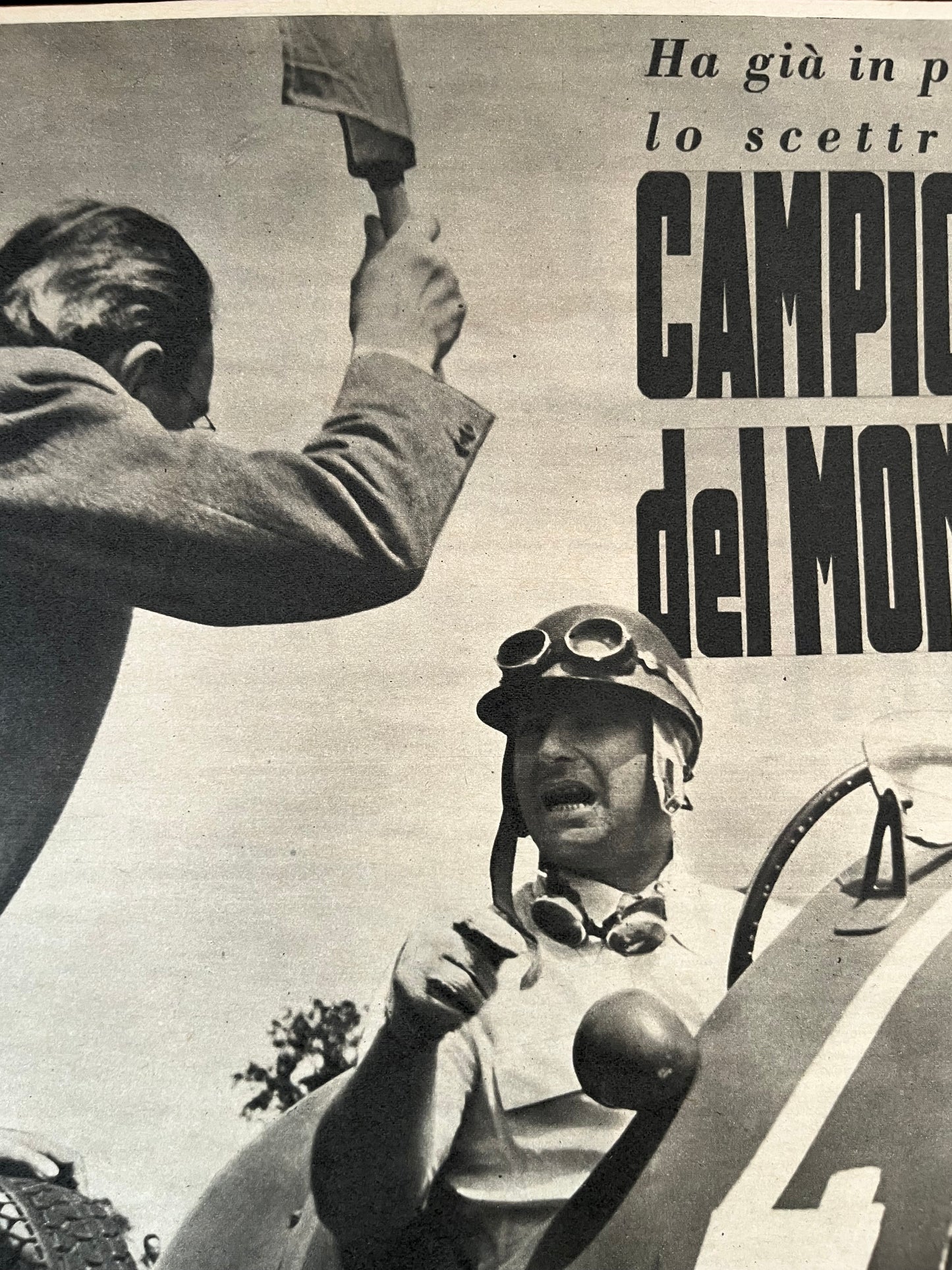 Vintage Italian racing car print Ferrari Juan Manuel Fangio 1955