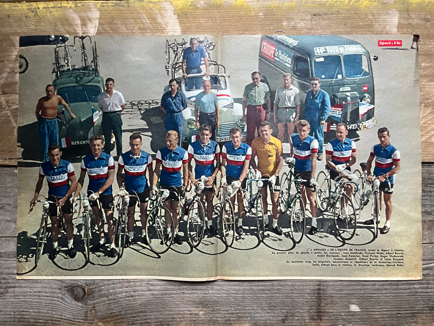 French cycling team - Tour de france vintage cycling print - Jacques Anquetil 1957