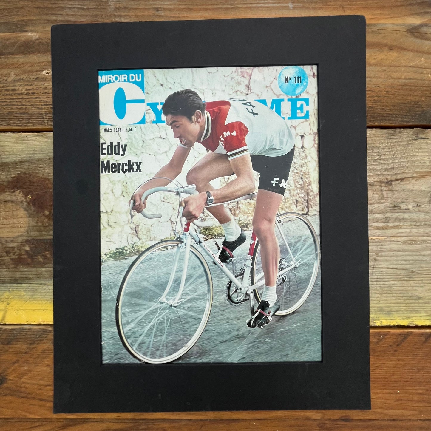 Eddy Merckx Faema vintage cycling print 1969