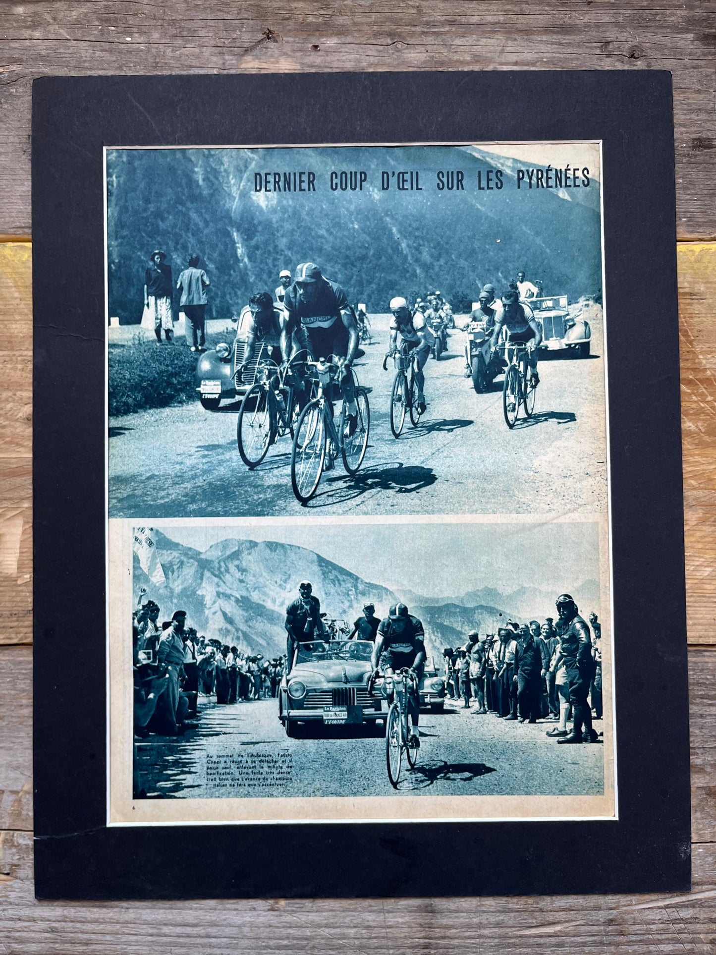 Vintage Cycling Print - Fausto Coppi Col d’Aubisque c1950