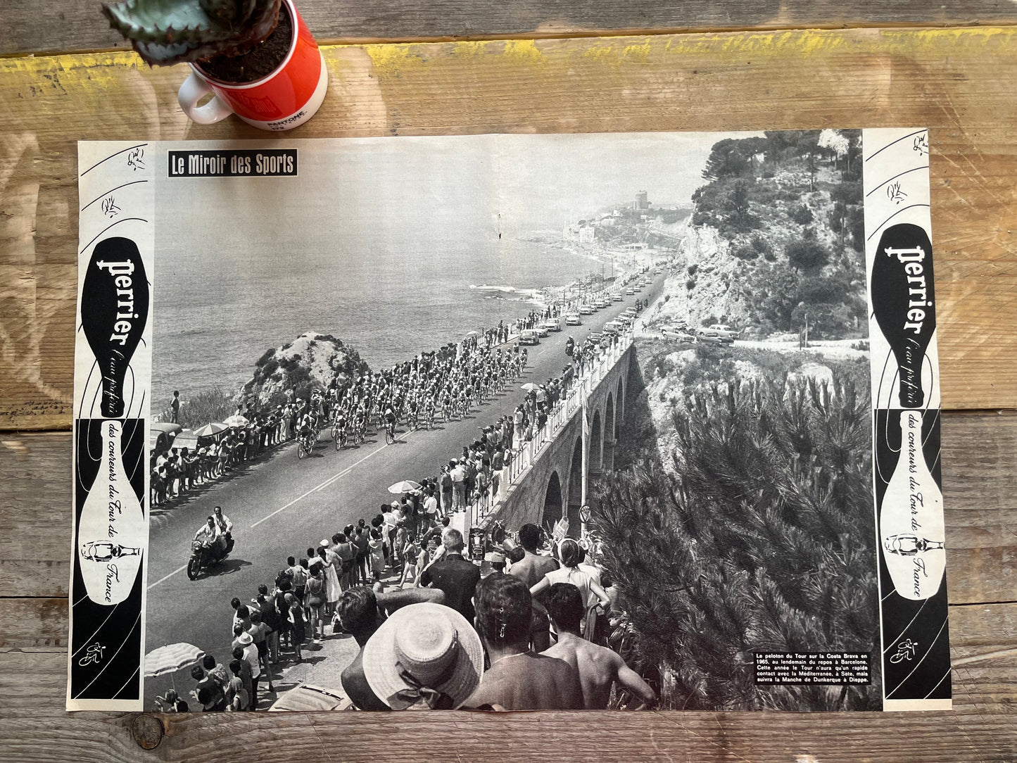 Tour de France vintage print Costa Brava 1965 Perrier